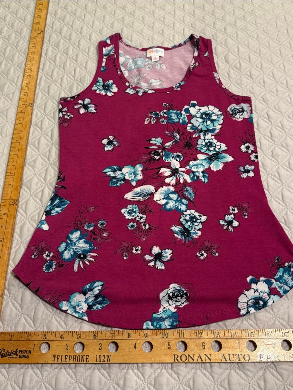 LuLaRoe Magenta Floral Scoop Neck Tank